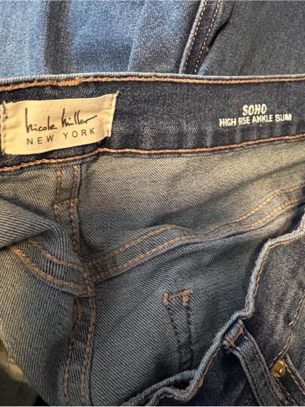 Nicole Miller New York High Rise Straight Ankle Jeans 12 - Picture 2 of 5